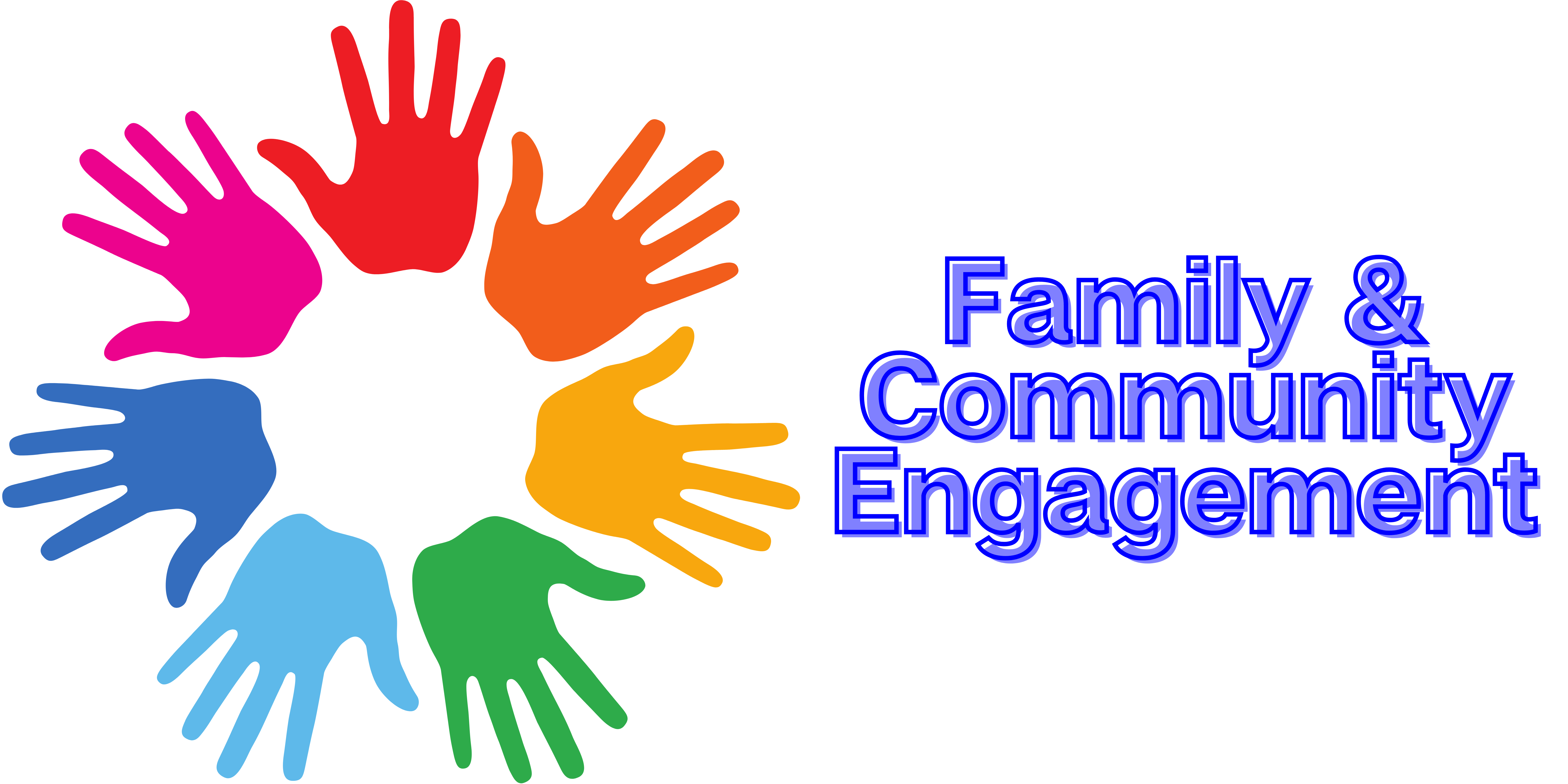 color full hands; family and community engagement.
