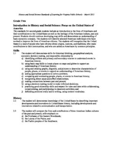 2nd Grade History and Social Science Standards (Social Studies)