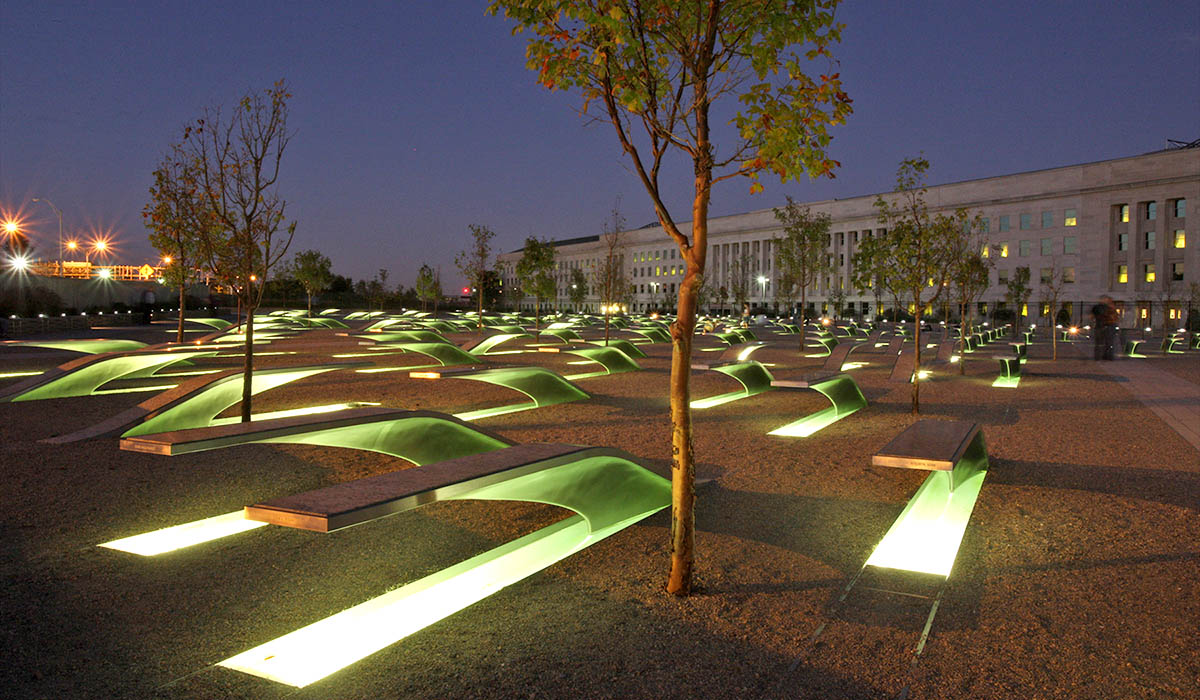 Pentagon Memorial in the Evening