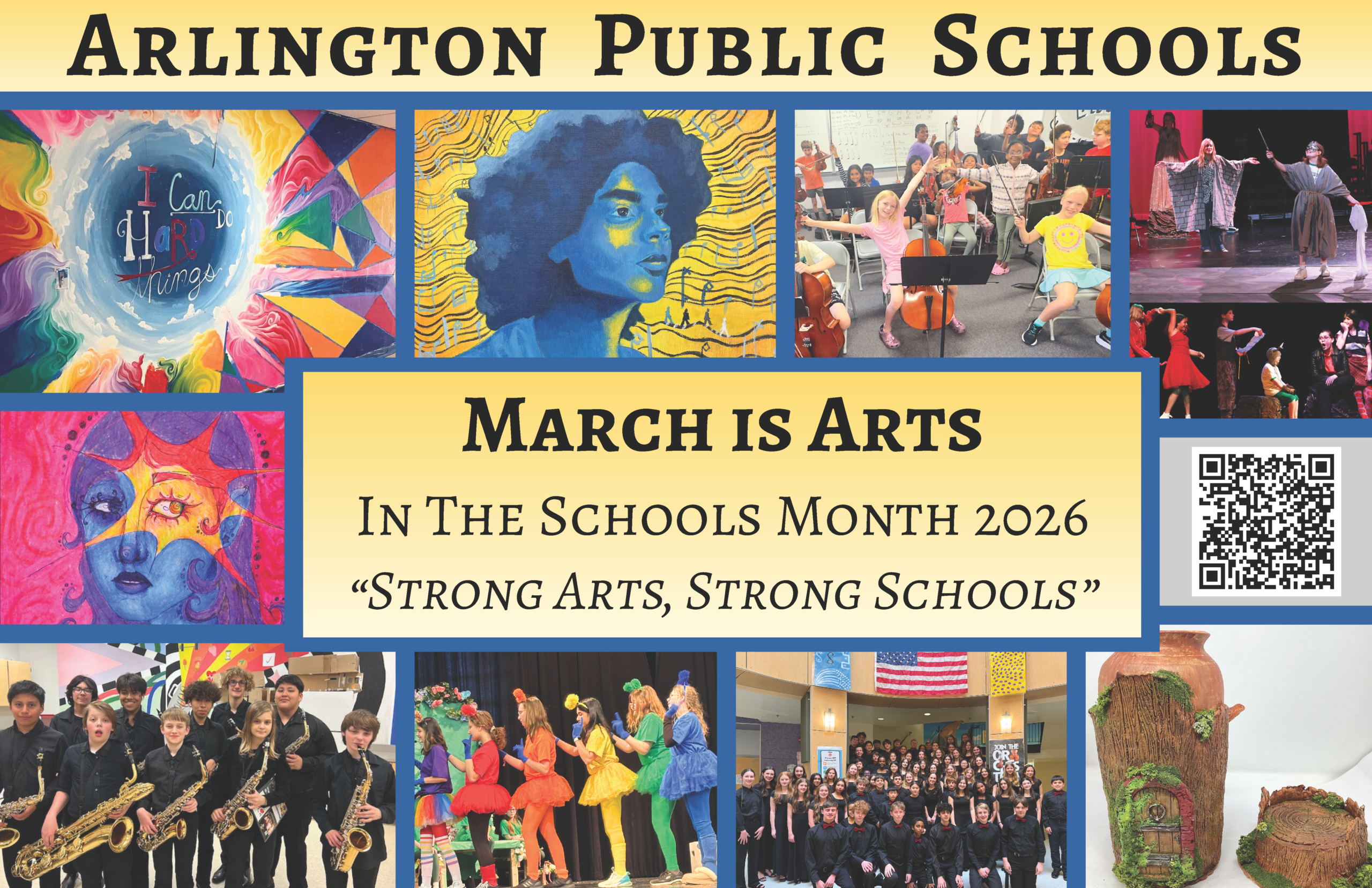 March is Arts in the school month 2026; strong arts strong school.